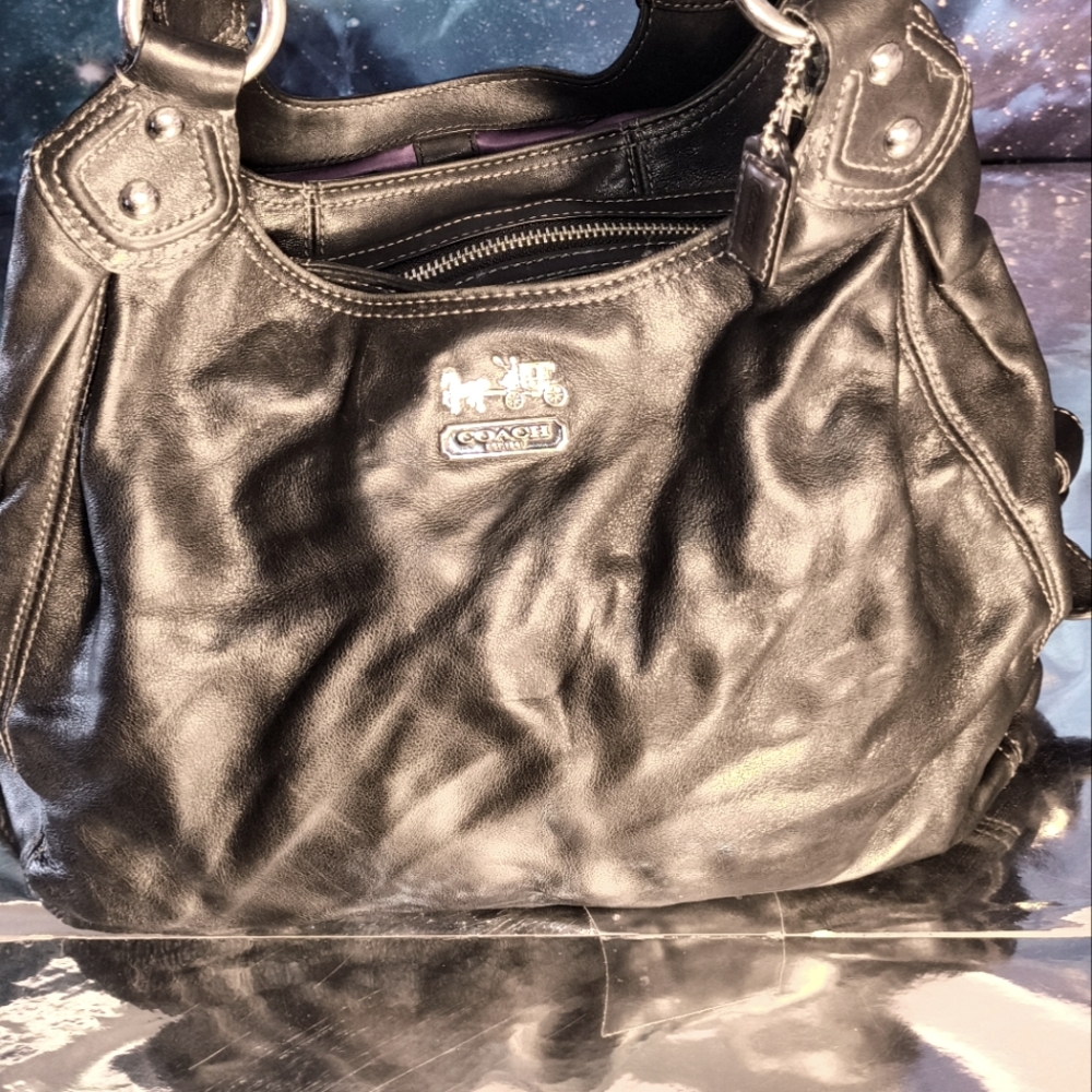 Coach Black Maggie Madison Leather Women's Bag